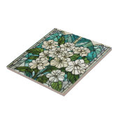 Glas in lood Hydrangea Illustratie Tegeltje (Zijkant)