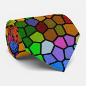 Glas in lood in groen, roze en blauw Stropdas (Opgerold)