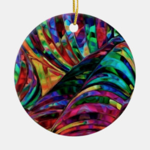Glas in lood in Jewel Tones Abstracte Kunst Keramisch Ornament