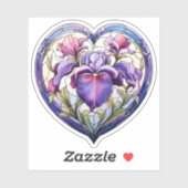 Glas in lood iris hart sticker (Vel)