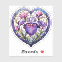 Glas in lood iris hart