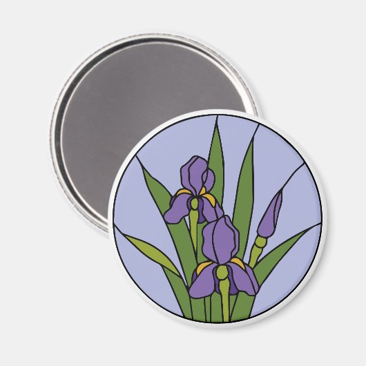 Glas in lood iris magneet (Voorkant / Achterkant)