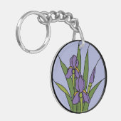 Glas in lood iris sleutelhanger (Voorkant Links)