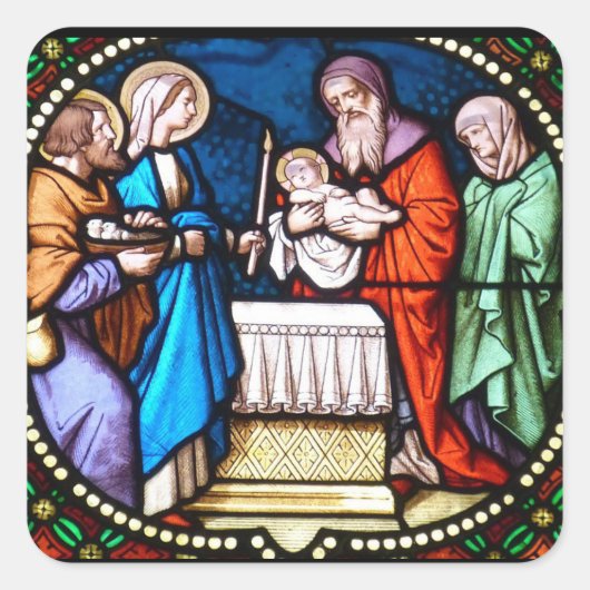 Glas in lood Jesus Christ Kerst sticker (Voorkant)