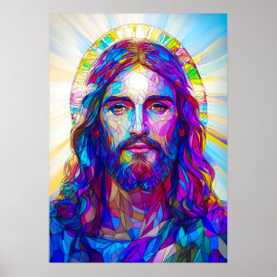 Glas in lood Jesus Christ Portrait Poster