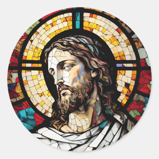 Glas in lood Jesus Design Stickers (Voorkant)