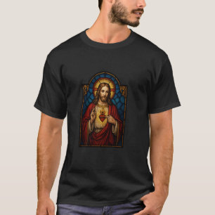 Glas-in-lood Jezus Heilig Hart T-shirt