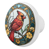 Glas in lood kardinaal keramische knop (Rechts)