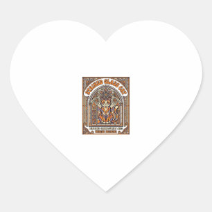Glas-in-lood Kat Kat Glas-in-lood Kerk Vintage Hart Sticker