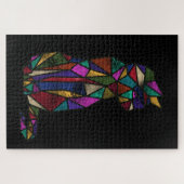 Glas in lood kat legpuzzel (Horizontaal)