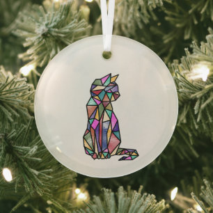 Glas in lood kat ornament