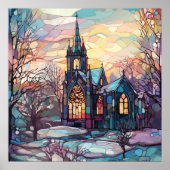 Glas in lood Kerk Poster (Voorkant)