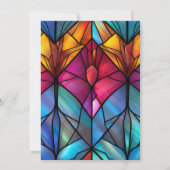 Glas in lood kerk raam bruiloft kaart (Achterkant)