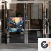 Glas in lood Kerk Venster Cling Raamsticker (Kantoordeur)