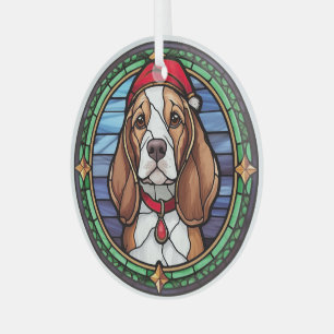Glas-in-lood Kerst Beagle Glas Ornament