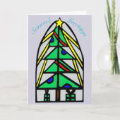 Glas in lood kerst kaart (Voorkant)