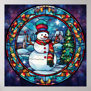 Glas in lood Kerst Poster
