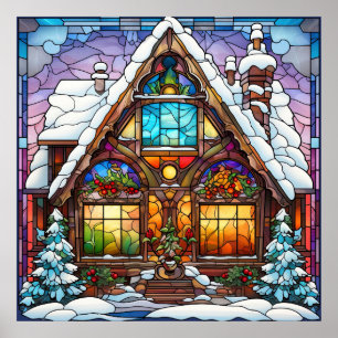 Glas in lood Kerst Poster