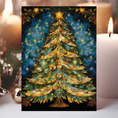 Glas in lood kerstboom feestdagen kaart