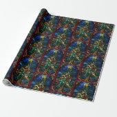 Glas in lood kerstboom mooi cadeaupapier (Uitgerold)