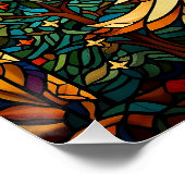 Glas in lood kerstboom perfect poster (Hoek)