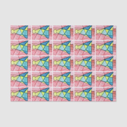 Glas in lood kerstboom tissuepapier (Voorkant)