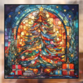 Glas in lood Kerstboom Venster Cling Raamsticker (Vel 2)