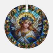 Glas in lood kerstengel ornament (Achterkant)