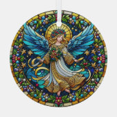 Glas in lood kerstengel ornament (Achterkant)