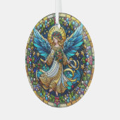 Glas in lood kerstengel ornament (Voorkant links)