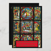 Glas in lood kerstgroet feestdagenkaart (Voorkant / Achterkant)