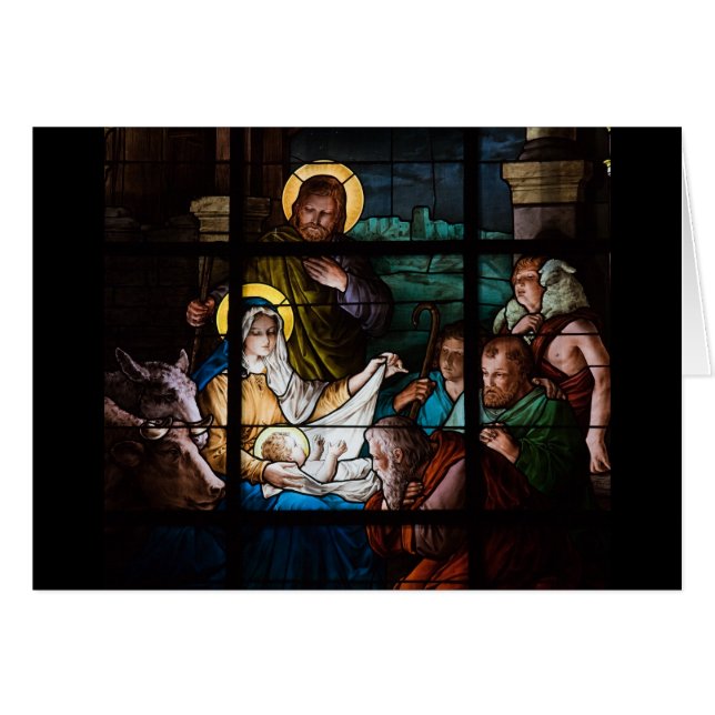 Glas in lood kerstkaart (Voorkant Horizontaal)