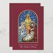 Glas in lood kerstkaart (Voorkant / Achterkant)