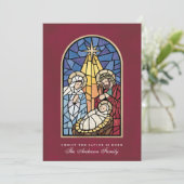 Glas in lood kerstkaart (Staand voorkant)