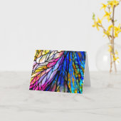 Glas in lood kerstkaart kaart (Gele Bloem)