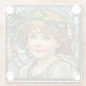 Glas in lood Kerstmis Kind Onderzetter (Achterkant)