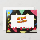 Glas in lood Kerstmis VOEG UW FOTO-Briefkaart TOE Briefkaart (Voorkant / Achterkant)