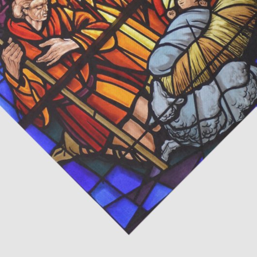 Glas in lood kerstontvlechting tissuepapier (Detail)