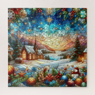 Glas in lood Kerstscène Puzzel