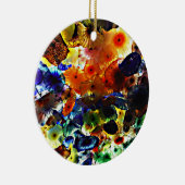 Glas in lood kerstversiering keramisch ornament (Rechts)