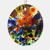 Glas in lood kerstversiering keramisch ornament (Links)