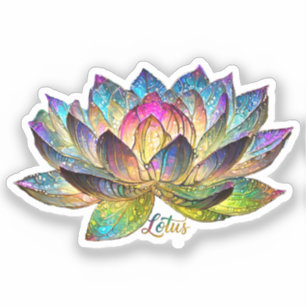 Glas-in-lood Kleurrijke Lotus Bloem Sticker