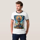 Glas in lood Klok Tower Fantasy Tshirt (Voorkant volledig)