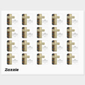 Glas in lood kruis vierkante sticker (Vel)