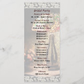 Glas in lood Lamp and Flowers Wedding Programme Programma (Achterkant)