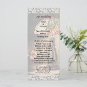 Glas in lood Lamp and Flowers Wedding Programme Programma (Staand voorkant)