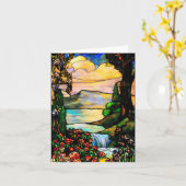 Glas in lood (lege notakaart) kaart (Gele Bloem)