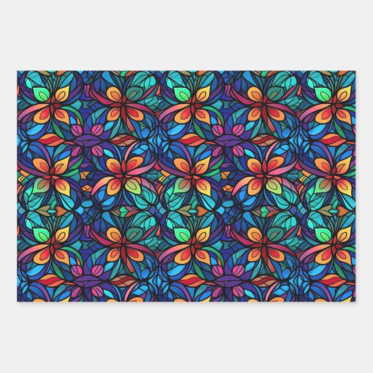 Glas in lood Levendige Design Inpakpapier Vel (Voorkant 2)