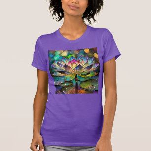 Glas-in-lood Levenskleurige Lotusbloem T-shirt