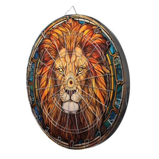 Glas in lood Lion Dartboard Dartbord (Voorkant Rechts)